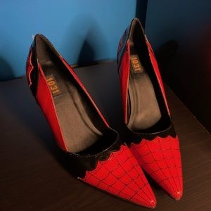Ellie 371- Terry Spiderweb Stiletto Red- Size-6